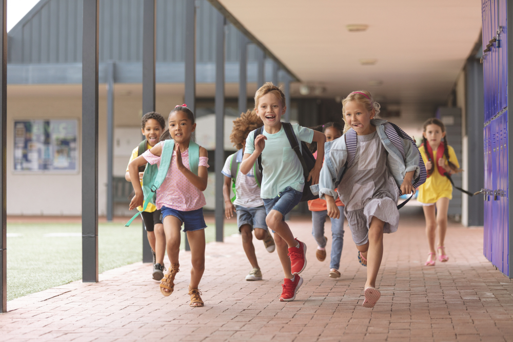 Children leaving school